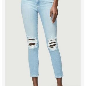 NWT FRAME Denim Ali High Rise Skinny Jean Cigarette Dixie Wash Destructed Size26